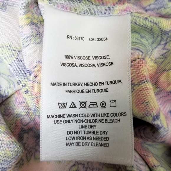 Maeve Anthro Ceresco pastel floral long sleeve v neck top women's size Small - Picture 9 of 9